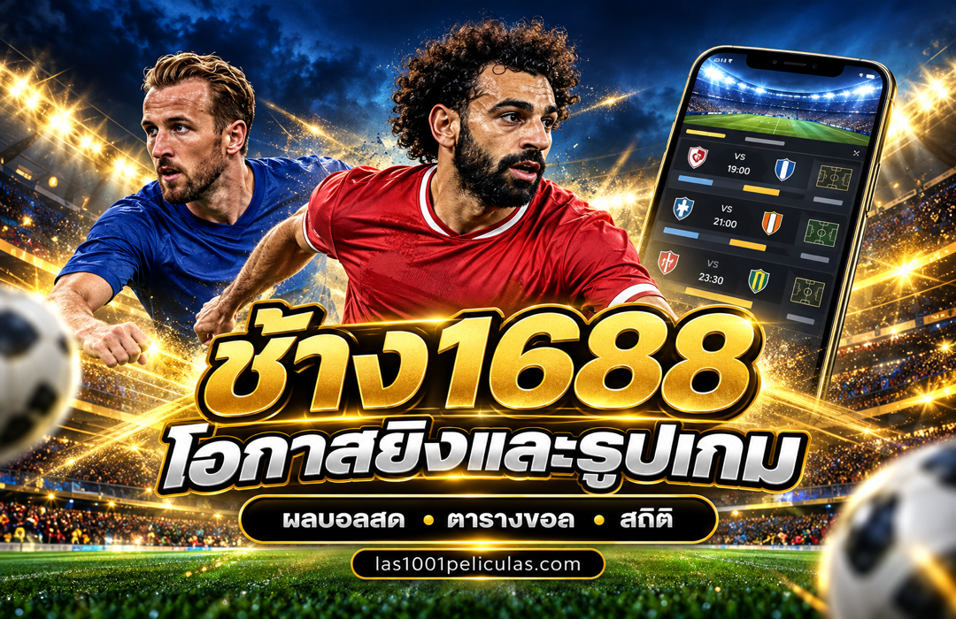 แบนเนอร์ฟุตบอลโทนน้ำเงินทอง ช้าง1688 สำหรับ las1001peliculas.com