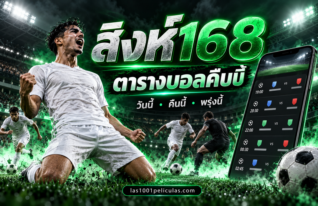 แบนเนอร์ฟุตบอลโทนดำเขียว สิงห์168 สำหรับ las1001peliculas.com